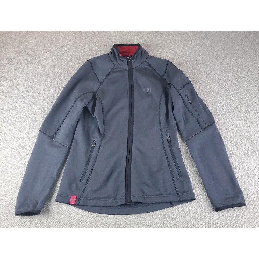 Icebreaker Realfleece 260 Jacket Womens Small Gray Full Zip Outdoor